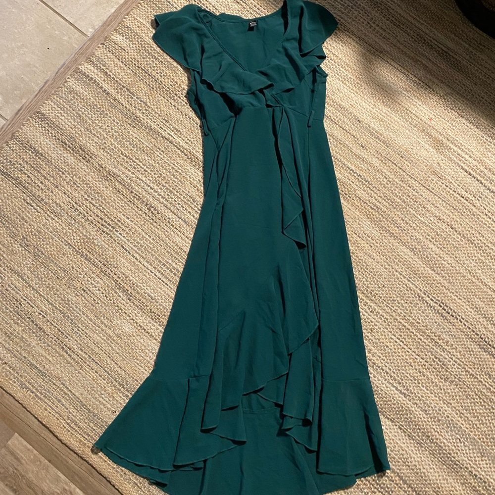 Emerald Green Ruffled Maxi Dress